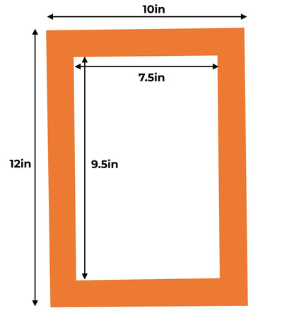 Orange Precut Acid-Free Matboard Set with Clear Bag & Backing