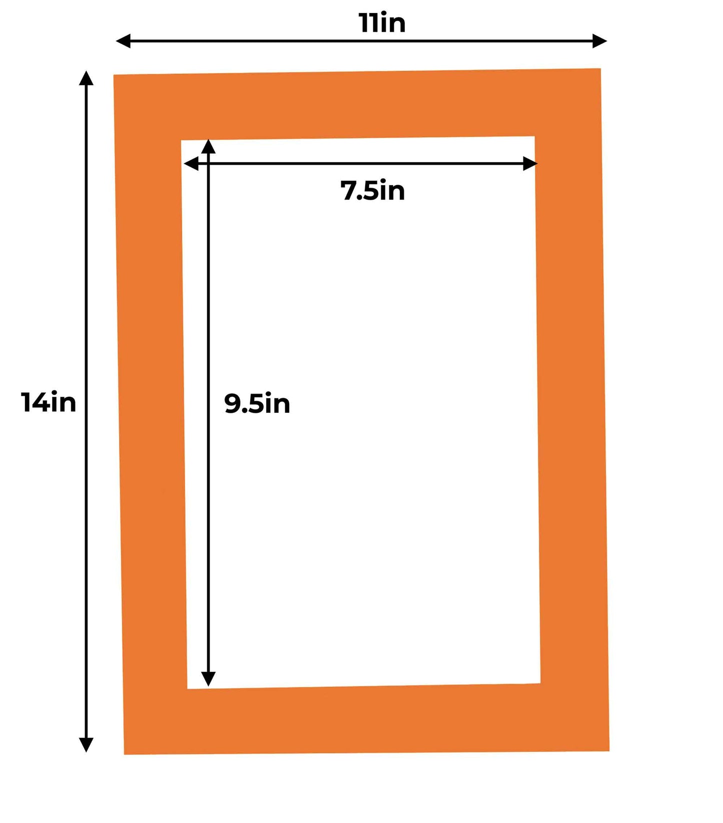 Pack of 10 Orange Precut Acid-Free Matboards