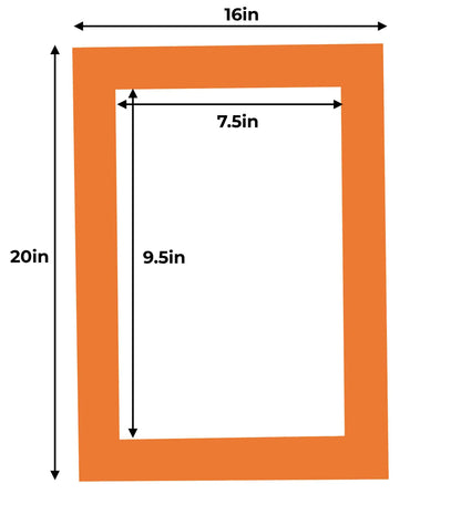 Pack of 10 Orange Precut Acid-Free Matboards