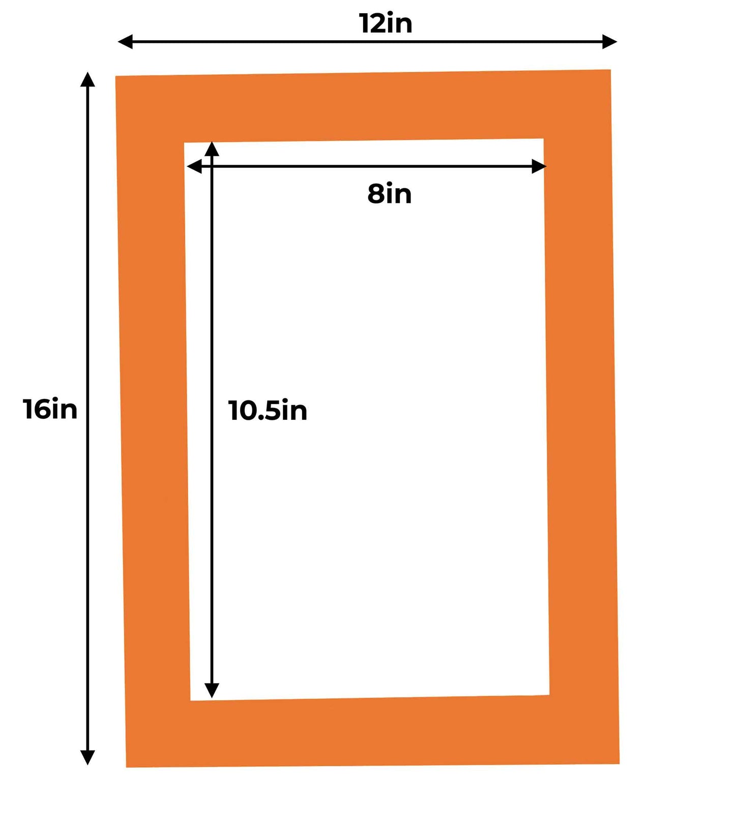 Pack of 10 Orange Precut Acid-Free Matboards