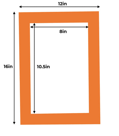 Pack of 10 Orange Precut Acid-Free Matboards