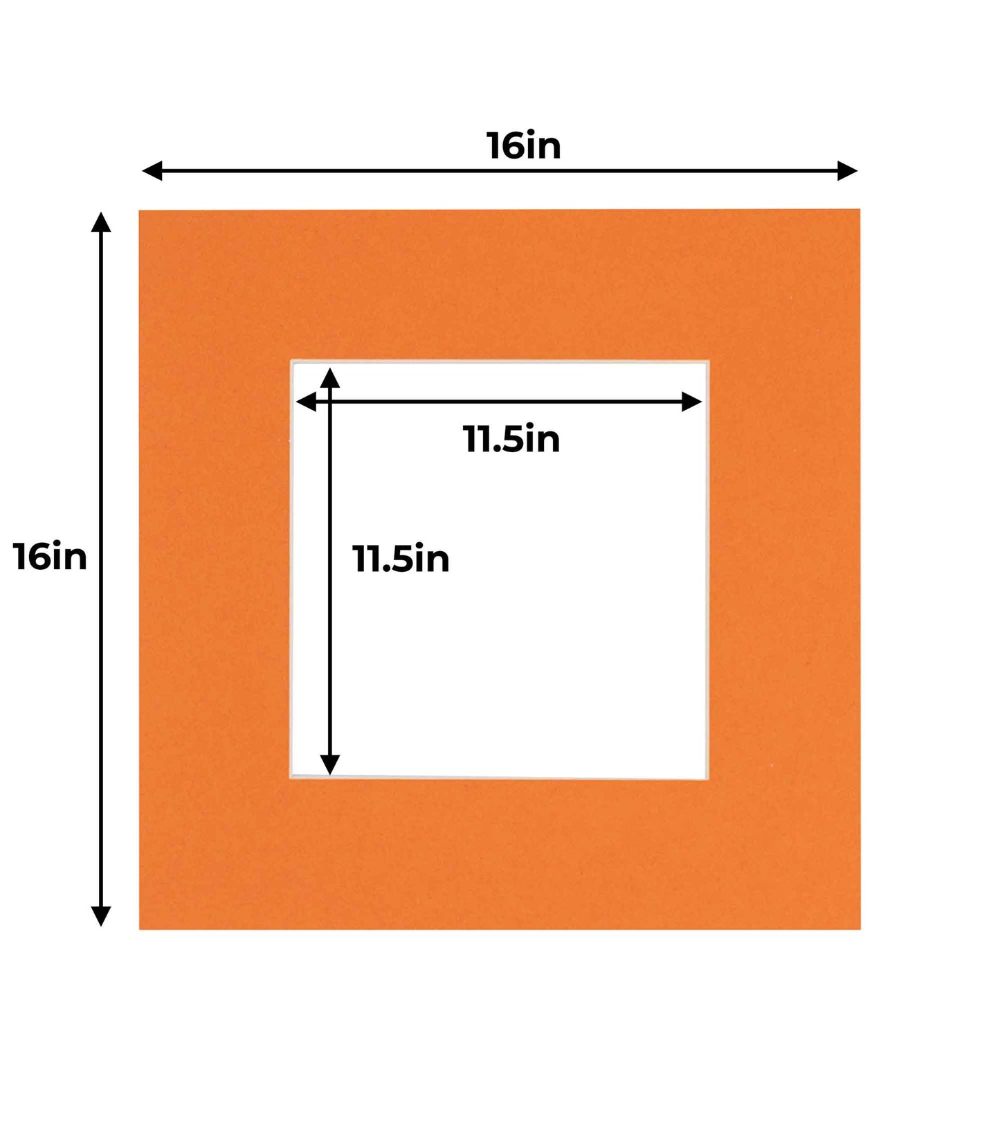 Pack of 10 Orange Precut Acid-Free Matboards