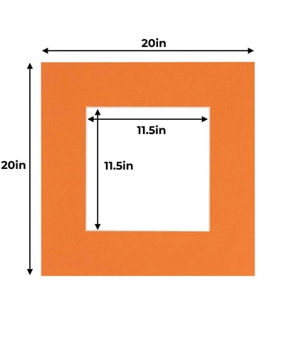 Pack of 10 Orange Precut Acid-Free Matboards