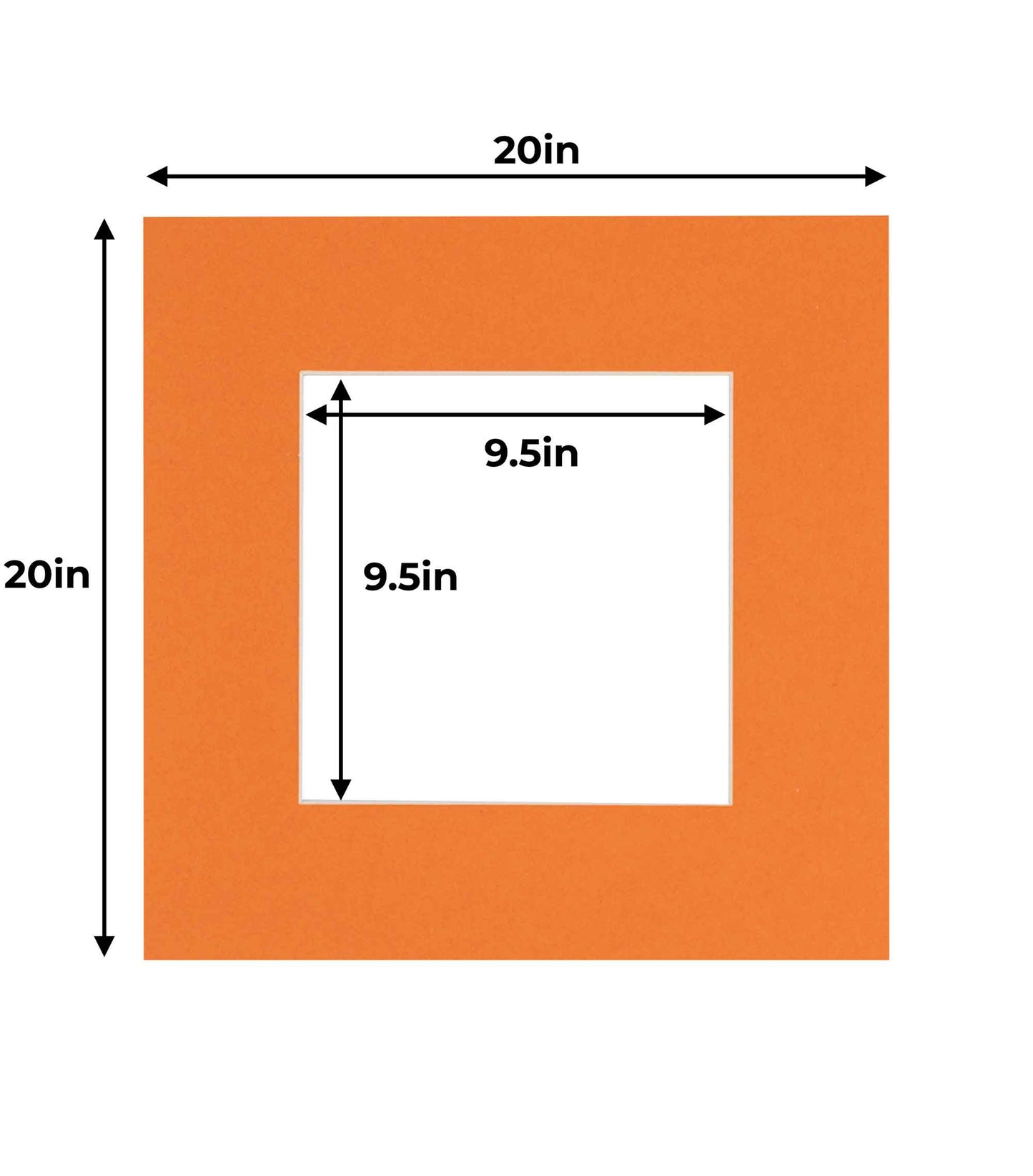 Pack of 10 Orange Precut Acid-Free Matboards