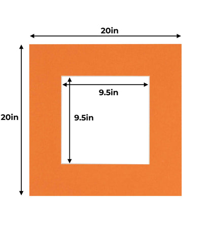 Pack of 10 Orange Precut Acid-Free Matboards