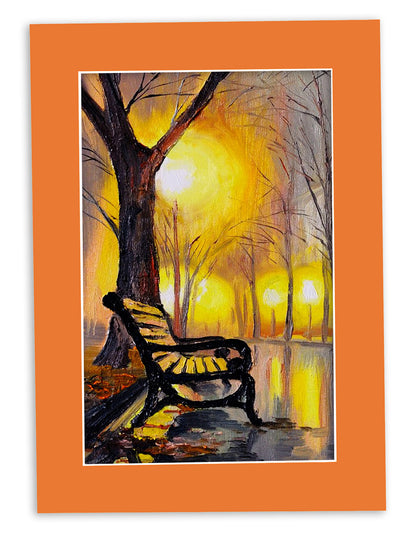 Pack of 10 Orange Precut Acid-Free Matboard Set with Clear Bags & Backings