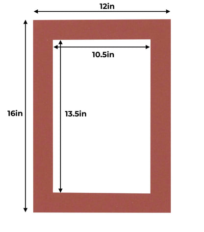 Pack of 25 Brick Red Precut Acid-Free Matboards