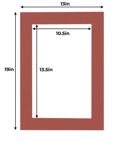 Pack of 25 Brick Red Precut Acid-Free Matboards