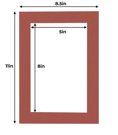 Pack of 25 Brick Red Precut Acid-Free Matboards