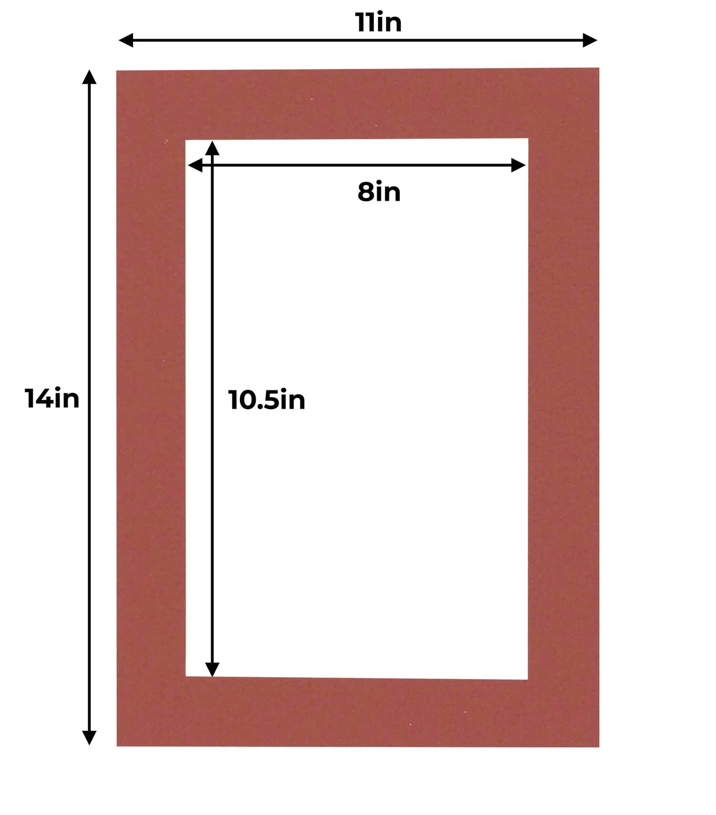 Pack of 25 Brick Red Precut Acid-Free Matboards
