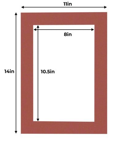 Pack of 25 Brick Red Precut Acid-Free Matboards