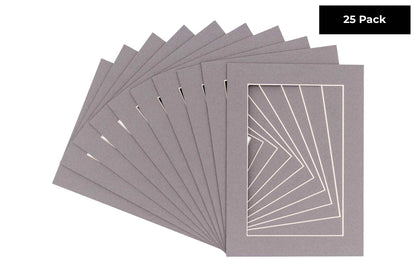 Pack of 25 Charcoal Grey Precut Acid-Free Matboards