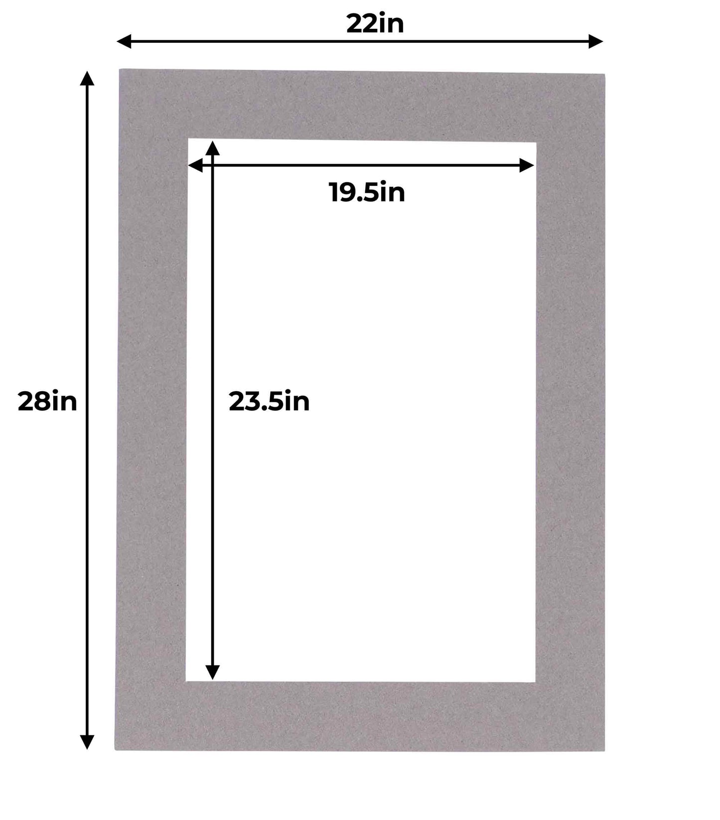 Charcoal Grey Precut Acid-Free Matboard Set with Clear Bag & Backing