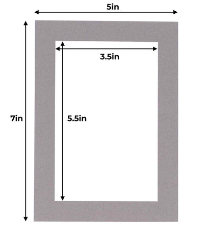 Pack of 10 Charcoal Grey Precut Acid-Free Matboards