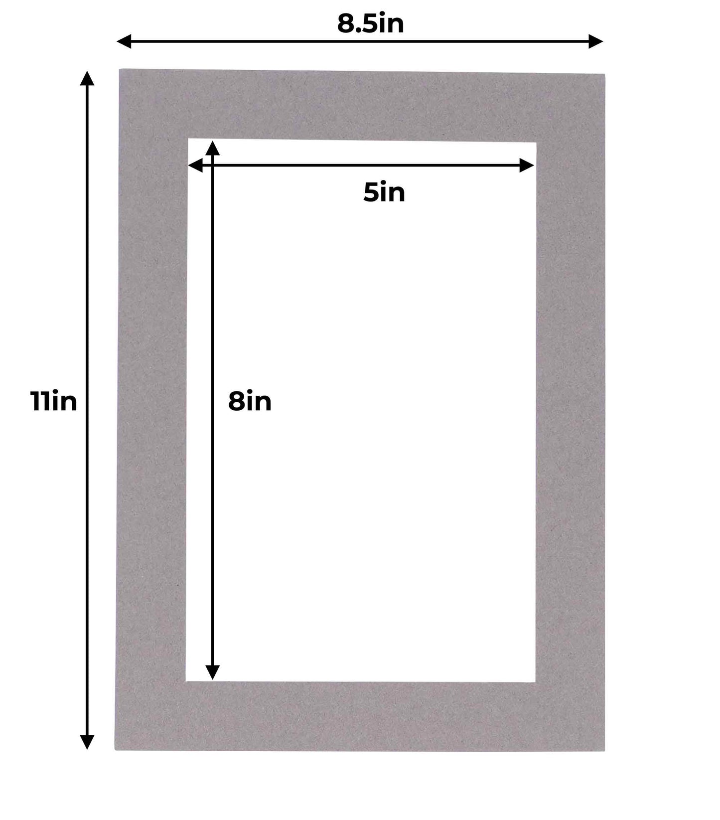 Pack of 10 Charcoal Grey Precut Acid-Free Matboards
