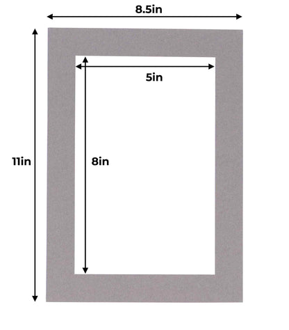 Pack of 10 Charcoal Grey Precut Acid-Free Matboards
