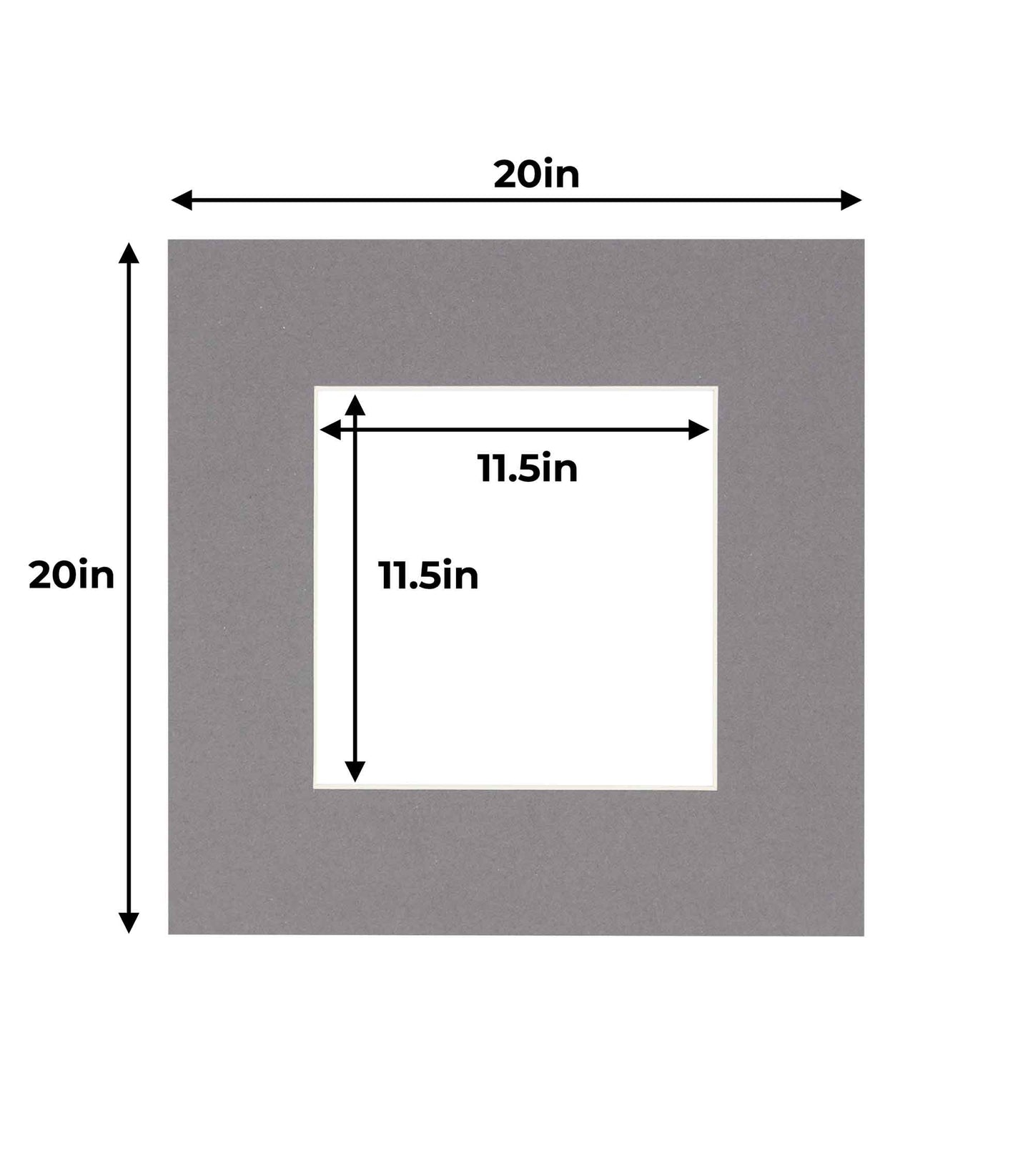 Charcoal Grey Precut Acid-Free Matboard Set with Clear Bag & Backing