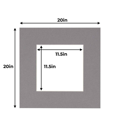 Charcoal Grey Precut Acid-Free Matboard Set with Clear Bag & Backing
