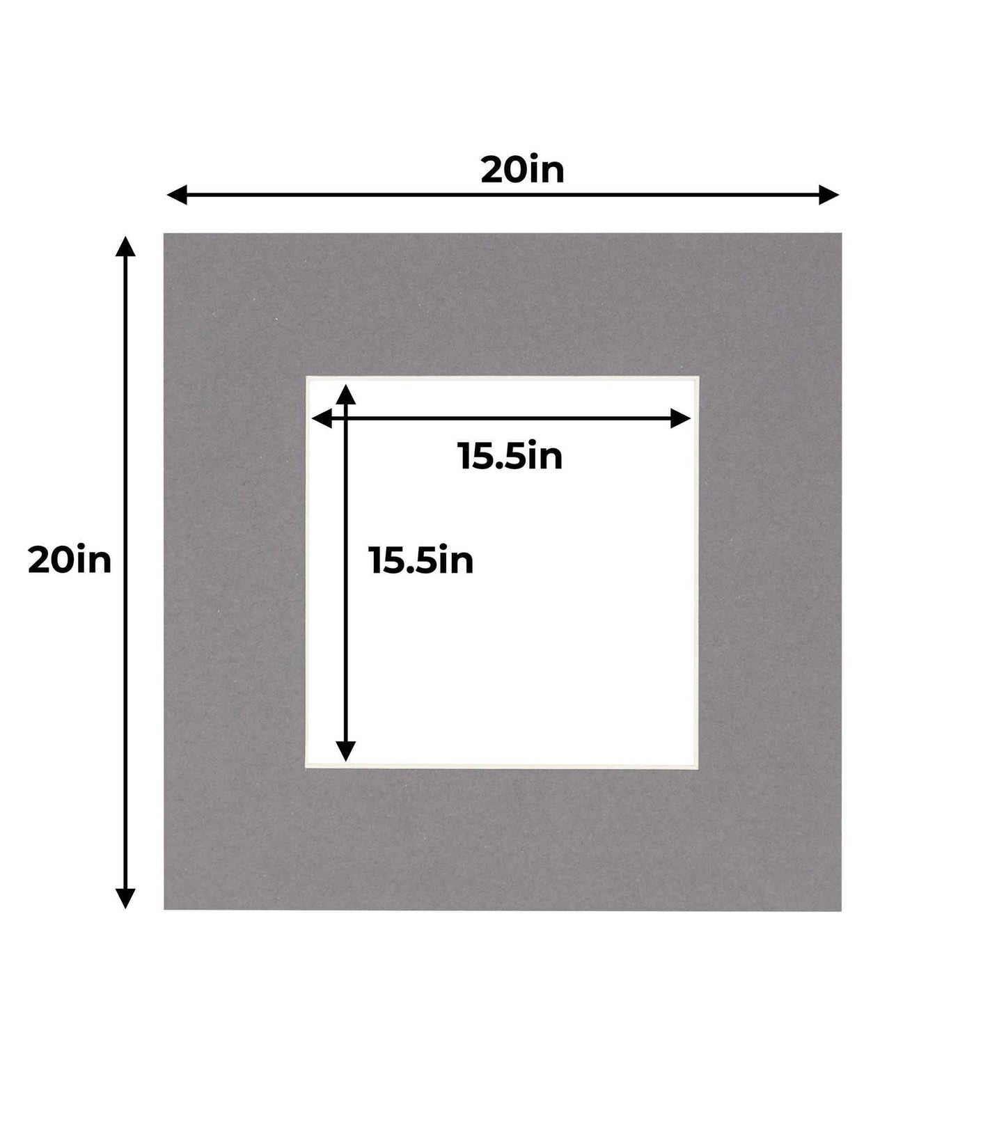 Pack of 10 Charcoal Grey Precut Acid-Free Matboards