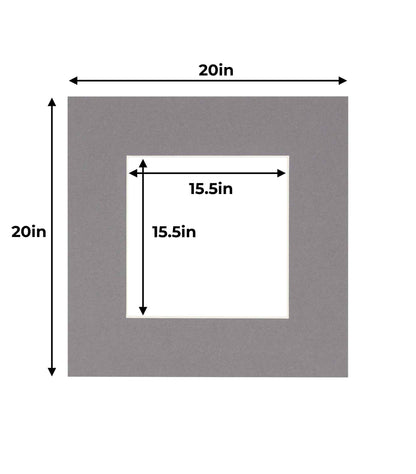 Pack of 10 Charcoal Grey Precut Acid-Free Matboards