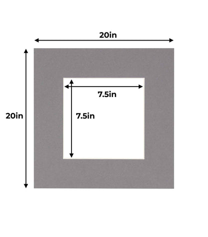 Charcoal Grey Precut Acid-Free Matboard Set with Clear Bag & Backing