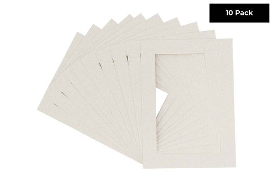 Pack of 10 Oyster Shell White Precut Acid-Free Matboards