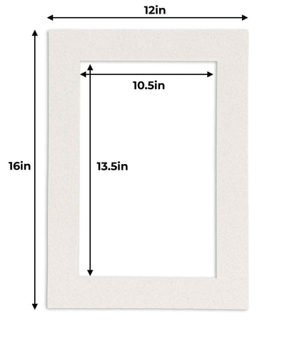 Pack of 10 Oyster Shell White Precut Acid-Free Matboard Set with Clear Bags & Backings