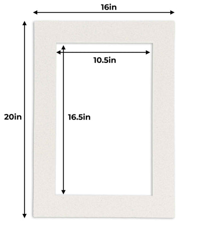 Pack of 25 Oyster Shell White Precut Acid-Free Matboard Set with Clear Bags & Backings