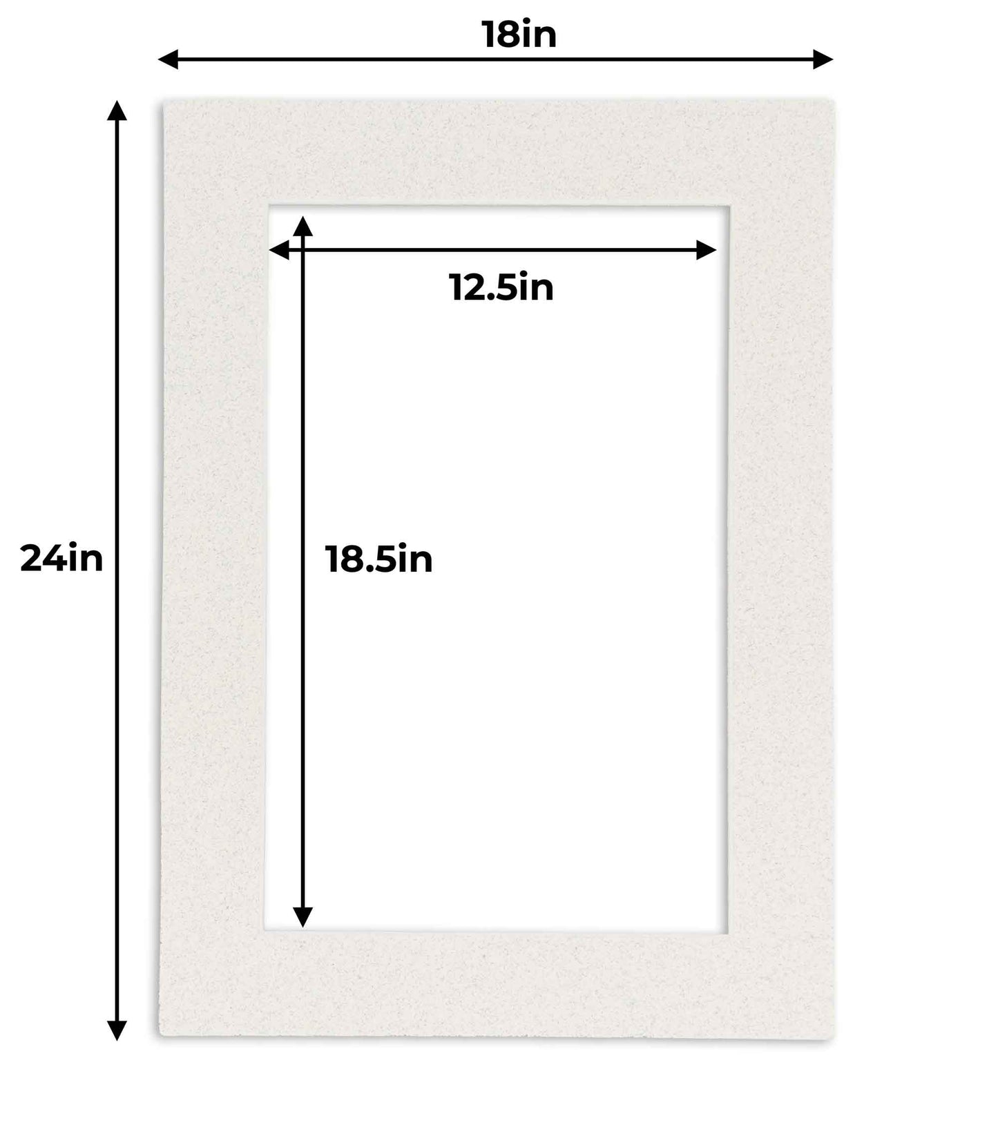 Pack of 25 Oyster Shell White Precut Acid-Free Matboard Set with Clear Bags & Backings