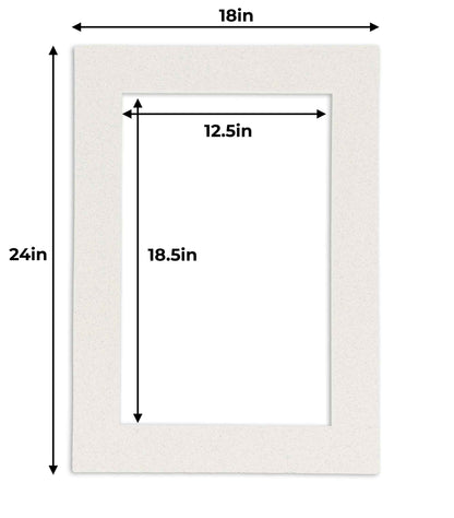 Pack of 25 Oyster Shell White Precut Acid-Free Matboard Set with Clear Bags & Backings
