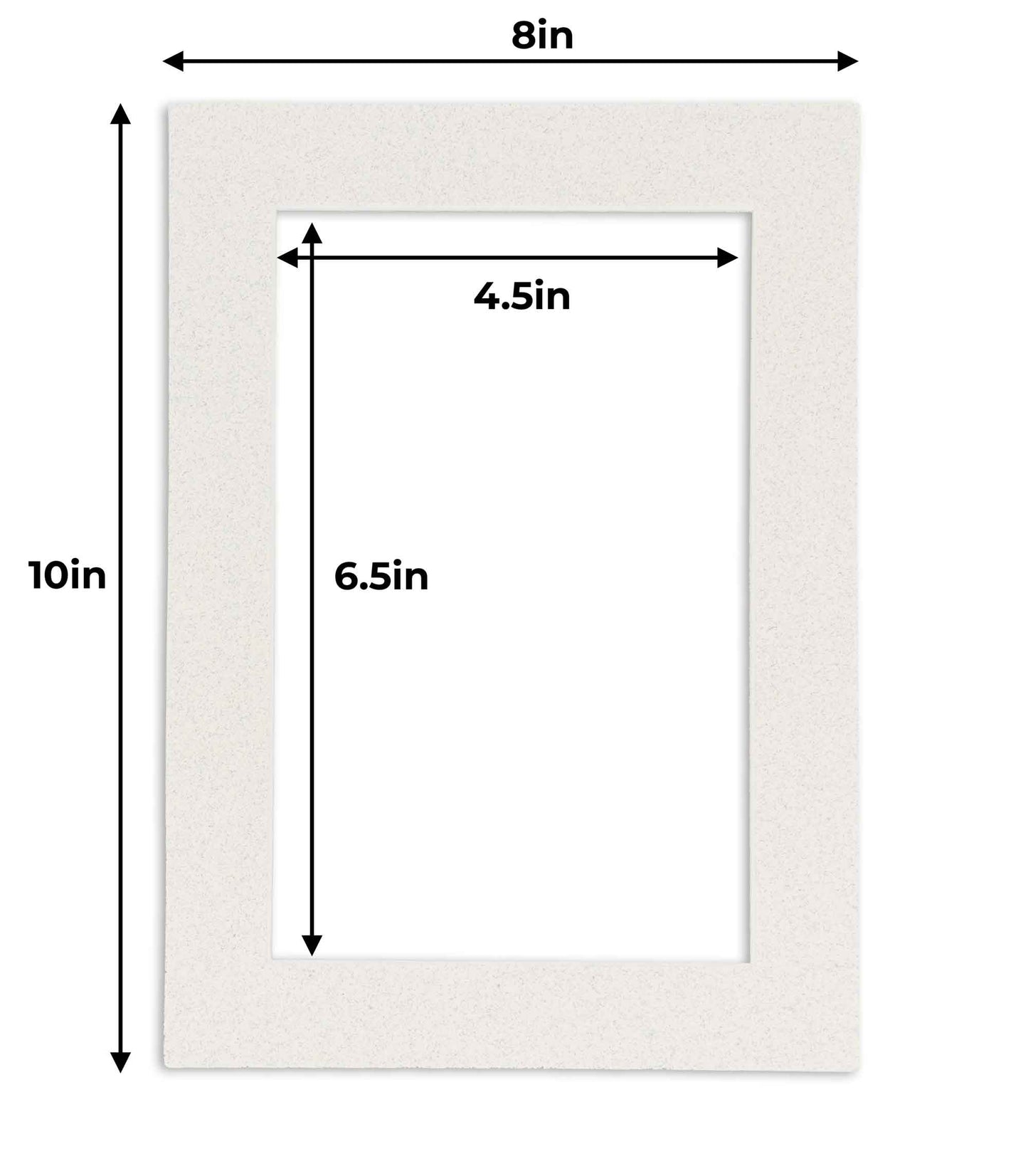 Pack of 10 Oyster Shell White Precut Acid-Free Matboard Set with Clear Bags & Backings