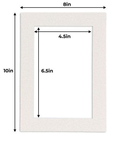 Pack of 10 Oyster Shell White Precut Acid-Free Matboard Set with Clear Bags & Backings