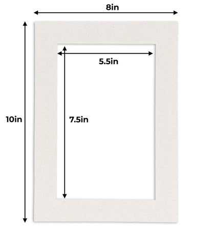 Oyster Shell White Precut Acid-Free Matboard Set with Clear Bag & Backing