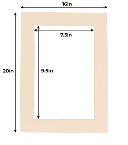 Cream Precut Acid-Free Matboard Set with Clear Bag & Backing