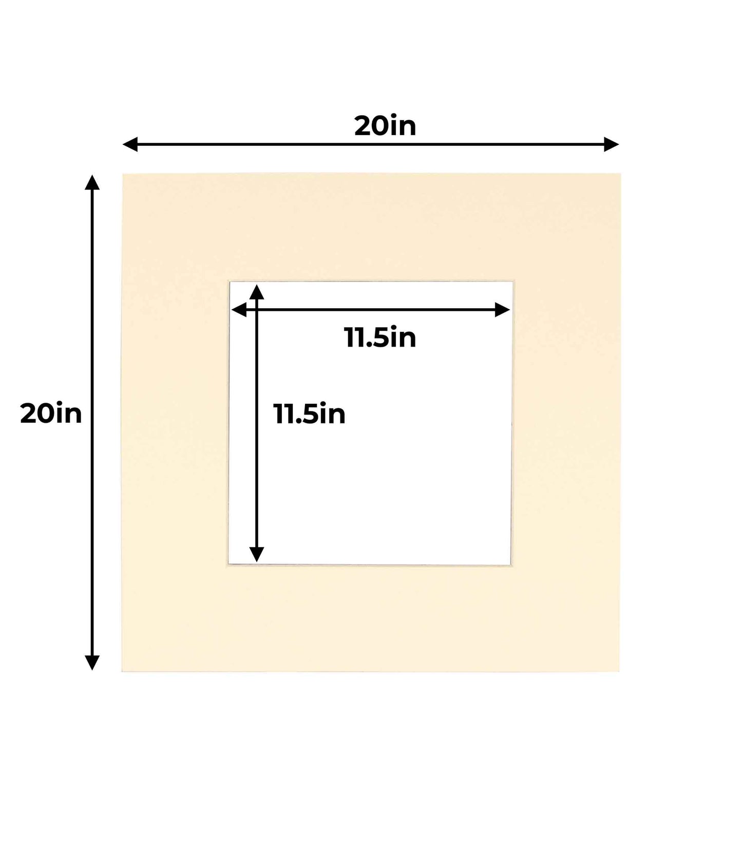 Cream Precut Acid-Free Matboard Set with Clear Bag & Backing