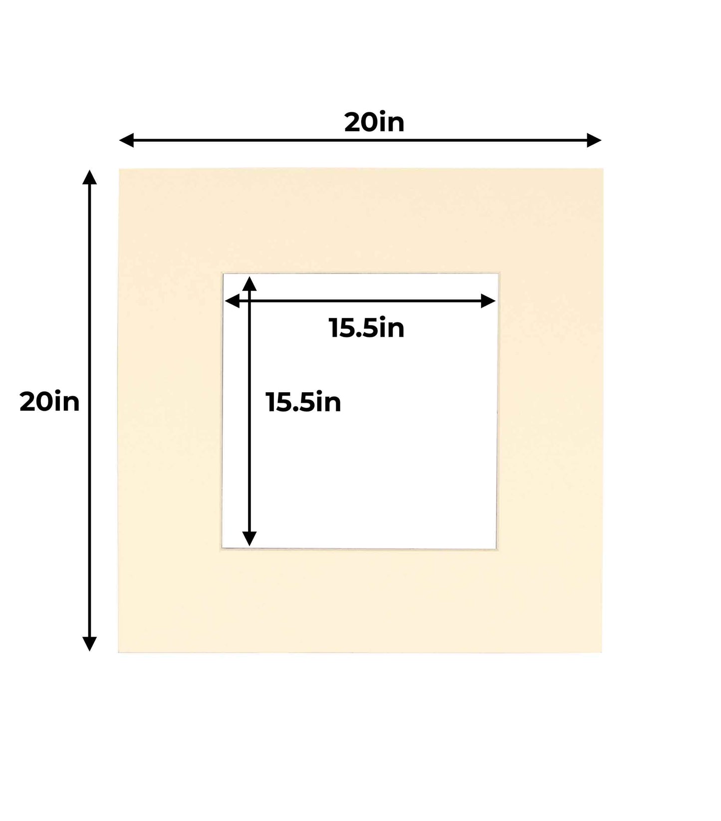 Cream Precut Acid-Free Matboard Set with Clear Bag & Backing