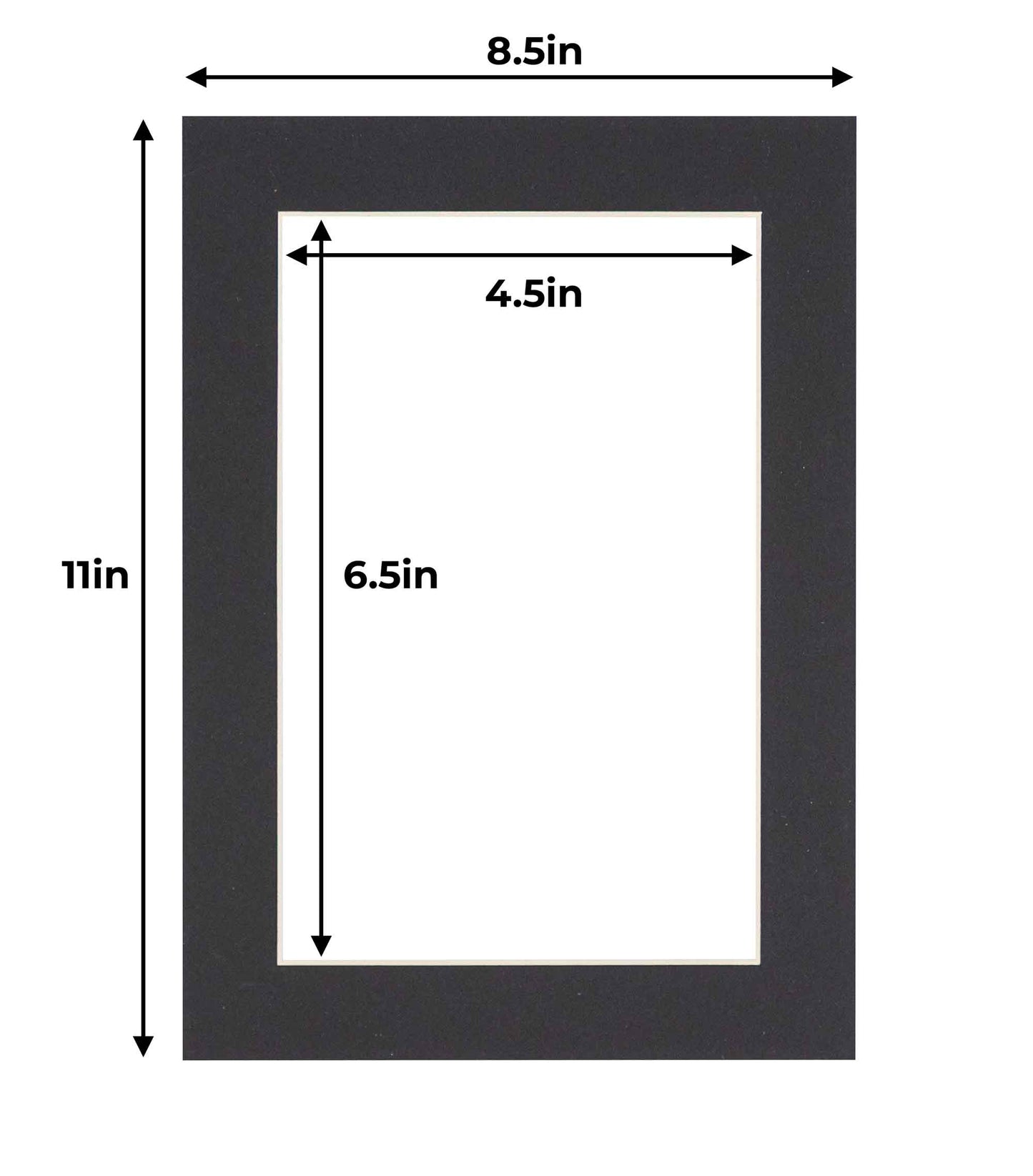 Black Precut Acid-Free Matboard Set with Clear Bag & Backing