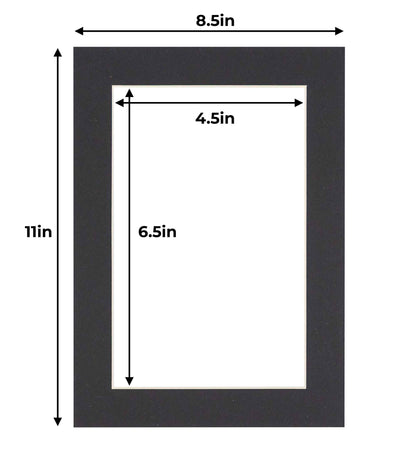 Black Precut Acid-Free Matboard Set with Clear Bag & Backing