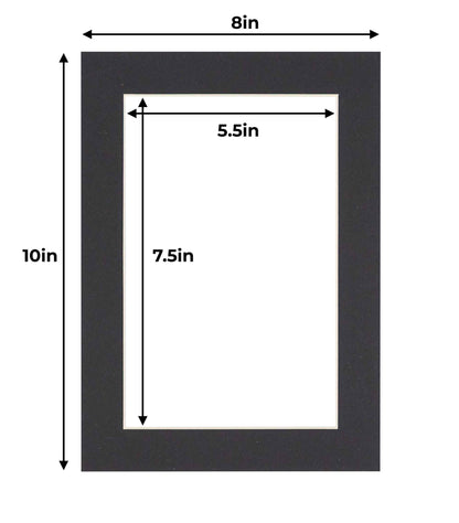 Pack of 10 Black Precut Acid-Free Matboards