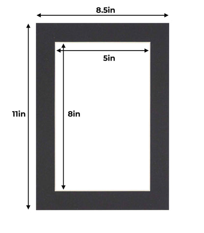 Pack of 25 Black Precut Acid-Free Matboards
