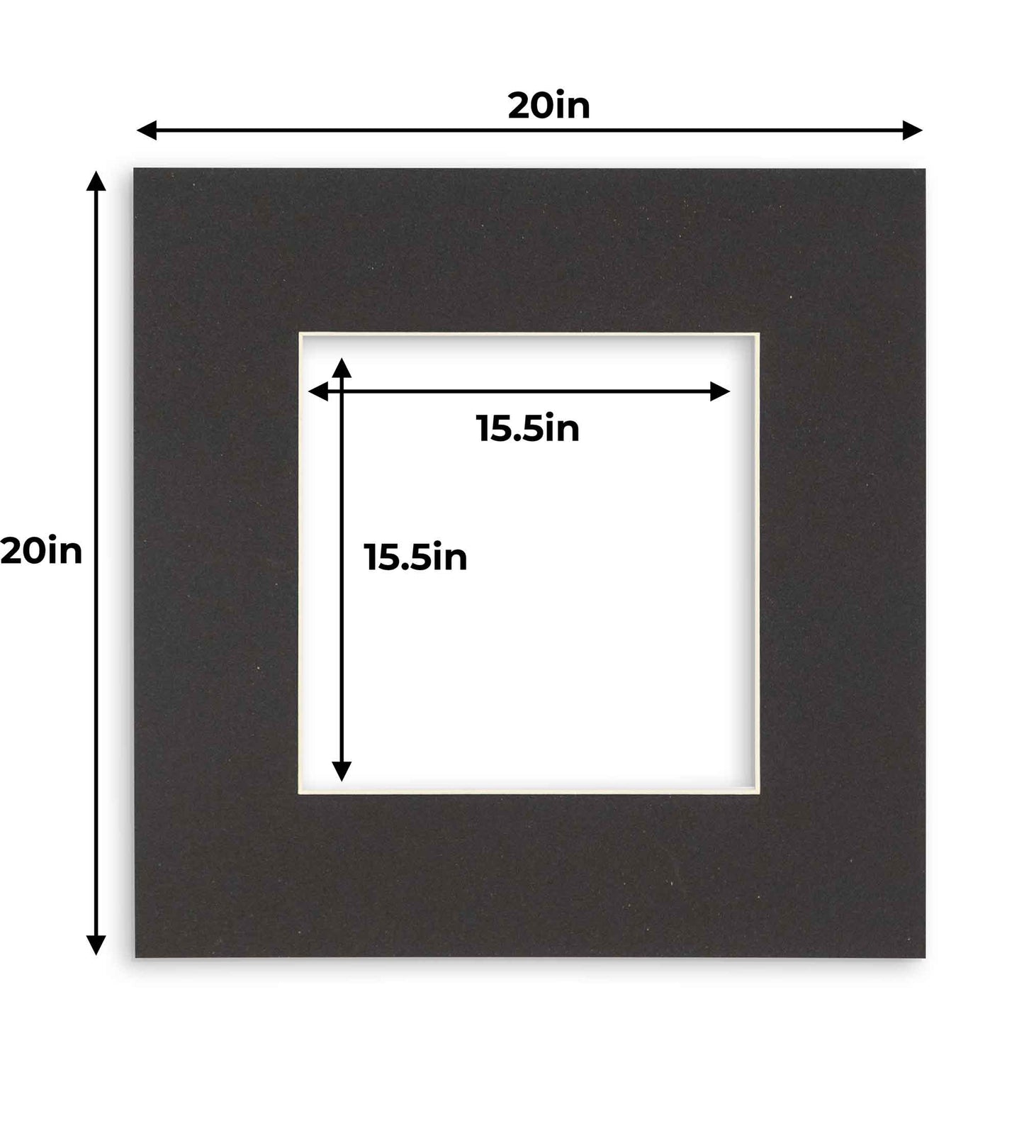 Pack of 25 Black Precut Acid-Free Matboard Set with Clear Bags & Backings