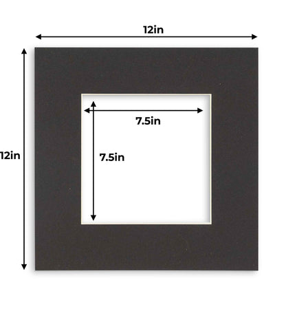 Pack of 10 Black Precut Acid-Free Matboards