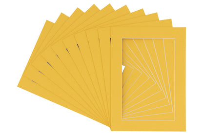 Pack of 10 Chamois Yellow Precut Acid-Free Matboards