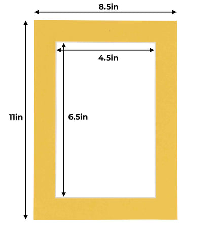 Pack of 10 Chamois Yellow Precut Acid-Free Matboards