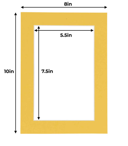 Chamois Yellow Precut Acid-Free Matboard Set with Clear Bag & Backing