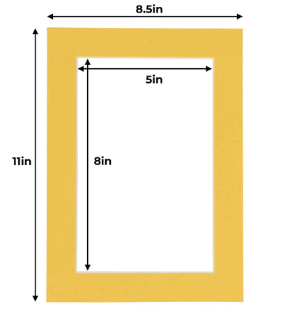 Pack of 10 Chamois Yellow Precut Acid-Free Matboards
