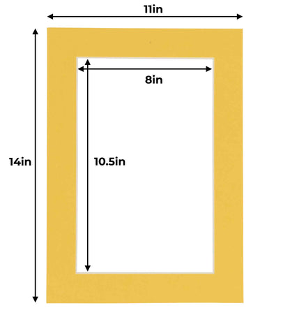 Chamois Yellow Precut Acid-Free Matboard Set with Clear Bag & Backing