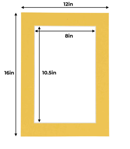 Pack of 10 Chamois Yellow Precut Acid-Free Matboards