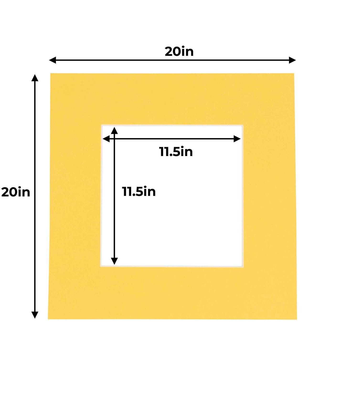 Chamois Yellow Precut Acid-Free Matboard Set with Clear Bag & Backing
