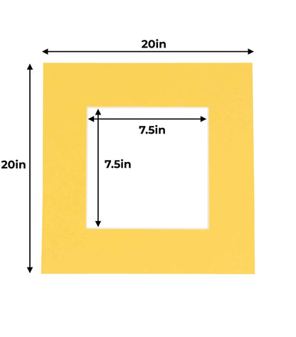 Chamois Yellow Precut Acid-Free Matboard Set with Clear Bag & Backing